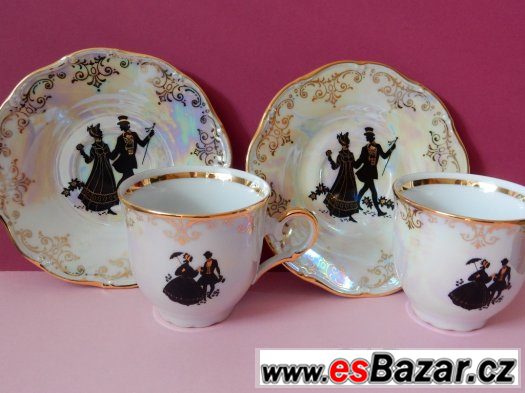 duhově-perleťové porcelánové hrnečky – fotografie 1