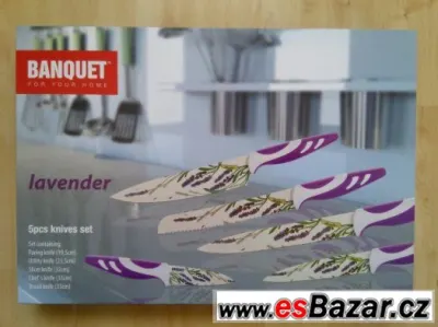 Sada 5 nožů v krabici Banquet Levander