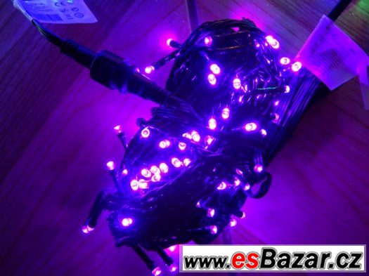 Venkovní ŘETĚZ-OSVĚTLENÍ 100 LED, 8.5M+5m s programy+ transf – fotografie 4