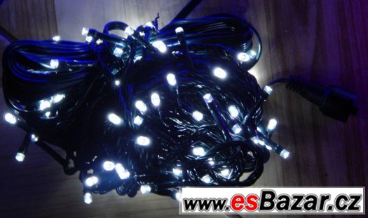 Venkovní ŘETĚZ-OSVĚTLENÍ 140 LED, 12M+5m s programy+ transfo – fotografie 5