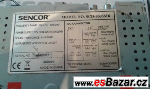PRODAM AUTORADIO-sENCOR,,4*50W – fotografie 5