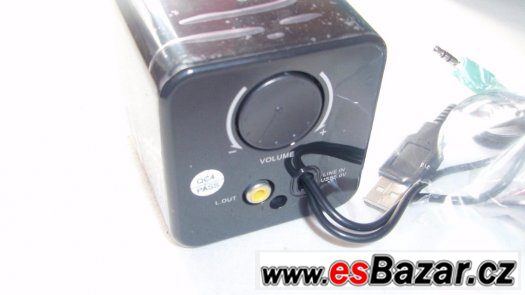 Stereo reproduktory 3,5 jack, napájení z USB, nové – fotografie 5