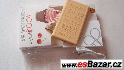 Externí baterie nabíječka PowerBank 4000mAh pro mobil, nová – fotografie 3