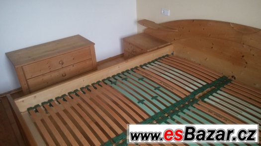 Masivní smrková kompletní ložnice včetně roštu 180x200 cm – fotografie 3