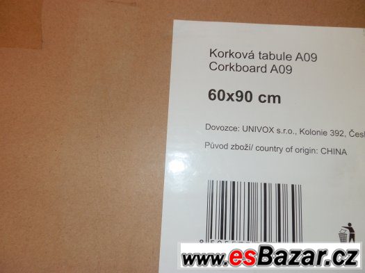 Prodám NOVOU korkovou tabuli 60x90cm A09 s ALU rámem – fotografie 4