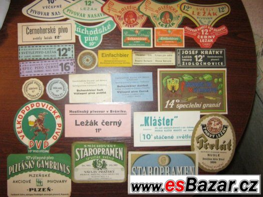 staré pivní etikety do roku 1945 - 50ks – fotografie 1