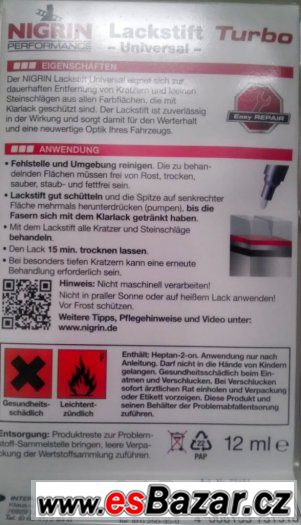 Tyčinka na opravu laku NIGRIN, PROFI firma, vys.kvalitaTyčin – fotografie 2