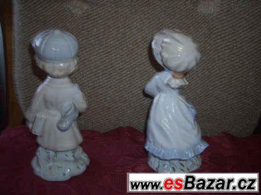 Dvě hezké porcelánové starší sošky – fotografie 3