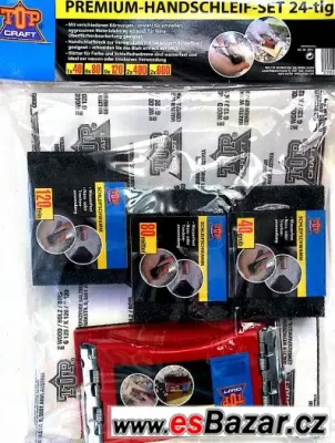 Brusný držák na Smirky- 23ks papíry +  sada brusných hub 3ks