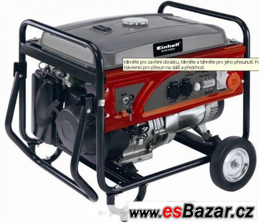 Generátor benzín, 2x220V+380V,  5,5kW, nepoužitý-velká sleva – fotografie 1