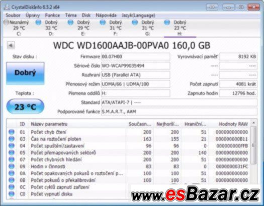160GB HDD WD Caviar P-ATA – fotografie 2