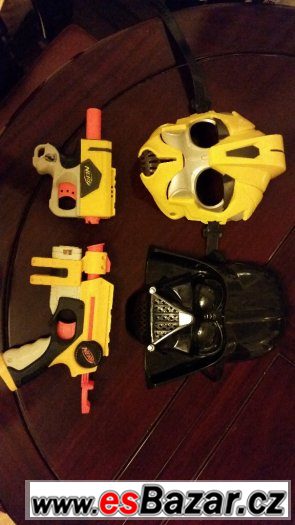 Nerf pistole a masky Transformers a starwars – fotografie 1