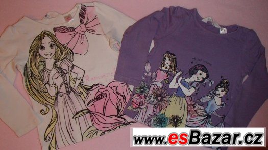 Trička s dlouhým rukávem Disney princezny, vel. 92/98 – fotografie 1
