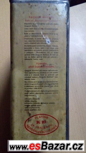 Stará plechovka Mobiloil Gargoyle  Jawa ČZ pro zběratele – fotografie 3