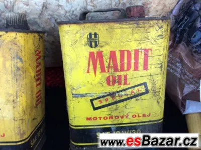 Plechovka 2x Madit Oil nálezovy stav - nečištěno, od oleje