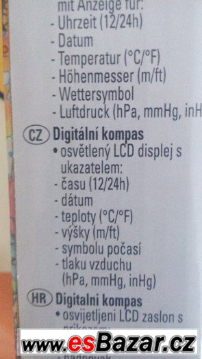 lcd kompas baterky podsvícený měření tlaku a výšky nadmořské – fotografie 3
