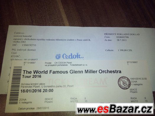 Vstupenka na The World Famous Glenn Miller Orchestra Plzeň – fotografie 1