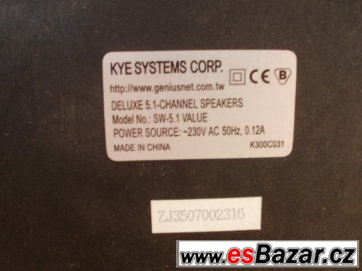 reproduktory 2.1 genius subwoofer zapojení 3 konektory – fotografie 4