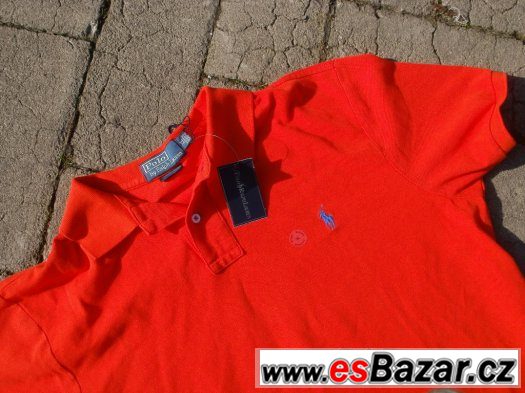 ralph lauren triko polotriko oranžové nové s mílečkem pánské – fotografie 3