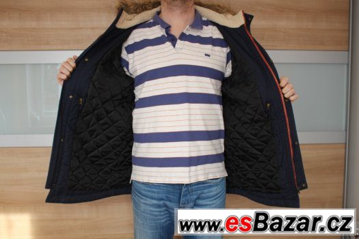 Pánský modrý zimní kabát/parka vel. XL – fotografie 4