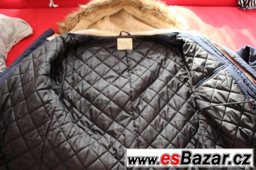 Pánský modrý zimní kabát/parka vel. XL – fotografie 5