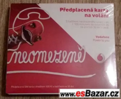Sim karta Vodafone - neomezeně