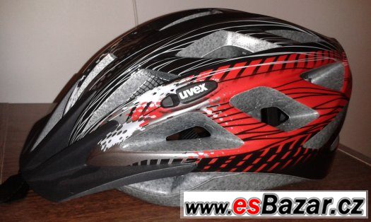 Cyklo helma UVEX XENOVA, SILVER-RED - NOVÁ – fotografie 1