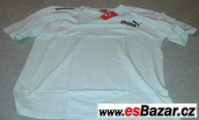 tričko Puma bílé a XXXL supr materiál doprava zdarma
