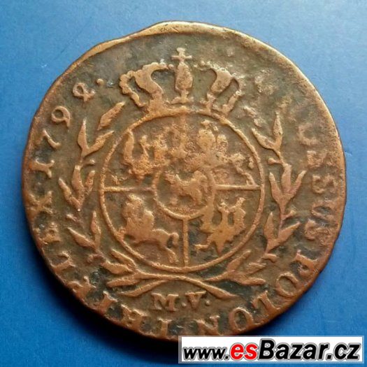 3 groše 1792 MV, Stanislav August, Polsko – fotografie 1