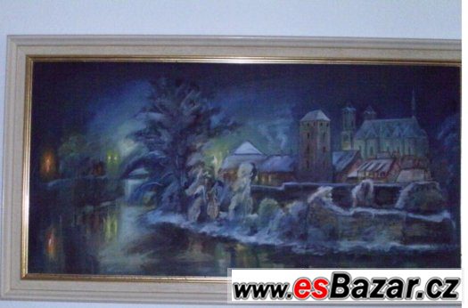 krasna olejomalba s mestem Cheb,ram 270x70 zdarma,vh.dar – fotografie 2