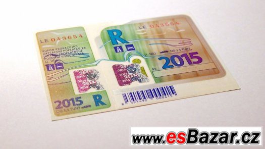 Dalniční známka ČR 2015 s protikusem - celoroční, 2ks – fotografie 1