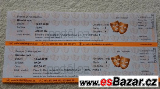 2 vstupenky na představení Římské noci (12.2.2016) – fotografie 1
