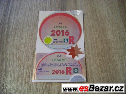 Roční dálniční známka pro ČR 2016 – fotografie 1