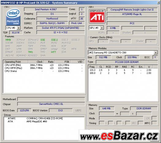 server Hp Proliant DL320 G2 – fotografie 3