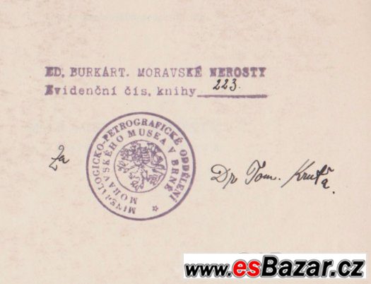 Dr. Eduard Burkart: Moravské nerosty a jejich literatura – fotografie 2