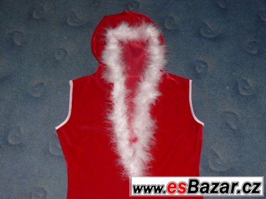 Moderní Vánoční semišové šaty - Santa nebo Mikuláš -  vel S – fotografie 3