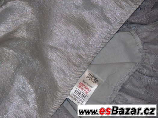 Značkové stříbrné slavnostní šatičky M&S  - vel. 92-98 – fotografie 5