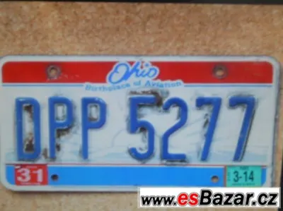 OHIO - plechová SPZ