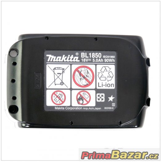 akumulátor Makita BL1850 ORIGINÁL 18V/5.0Ah Li-ion – fotografie 2