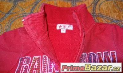 Mikina na zip červená pro holčičku vel. 98