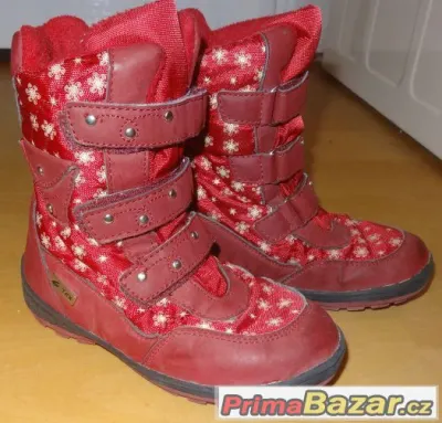 Kozačky, sněhulky červené vel. 28 - délka stélky 17 cm