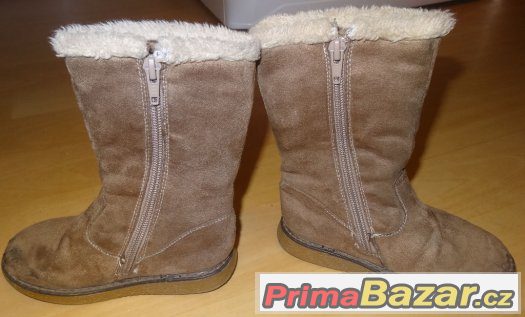 Kozačky vel.26 s výšivkou květin, hnědé-délka stélky 17cm – fotografie 3