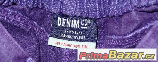 Pro holčičku - Denim Co - Značkové džíny fialové vel. 98 – fotografie 2