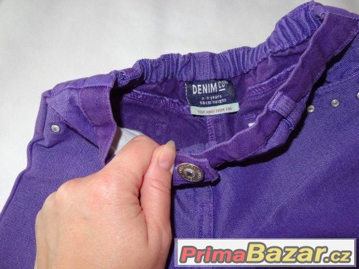 Pro holčičku - Denim Co - Značkové džíny fialové vel. 98 – fotografie 3