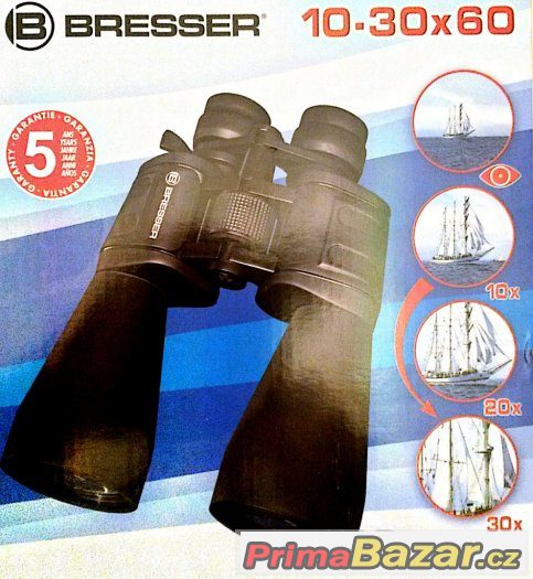 Dalekohled BRESSER ZOOM 10-30x60, kvalitní skleněná optika – fotografie 1