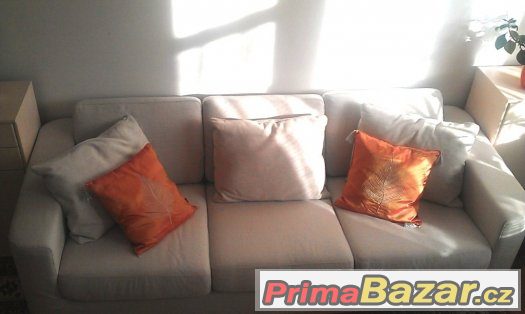 Prodám nepoužívanou, trojmístnou sedačku béžové barvy – fotografie 4