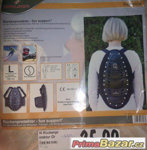 Ochrana na záda-páteř - Protektor, např. na sport – fotografie 1