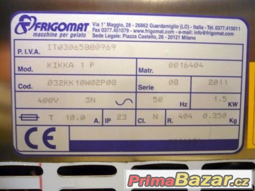 Zmrzlinový stroj Frigomat Kikka 1P 380W – fotografie 5