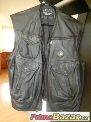 Prodám koženou černou vestu, pánská stylová