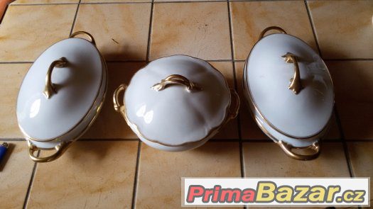 Pozlacené porcelánové značkové mísy Bavaria – fotografie 3